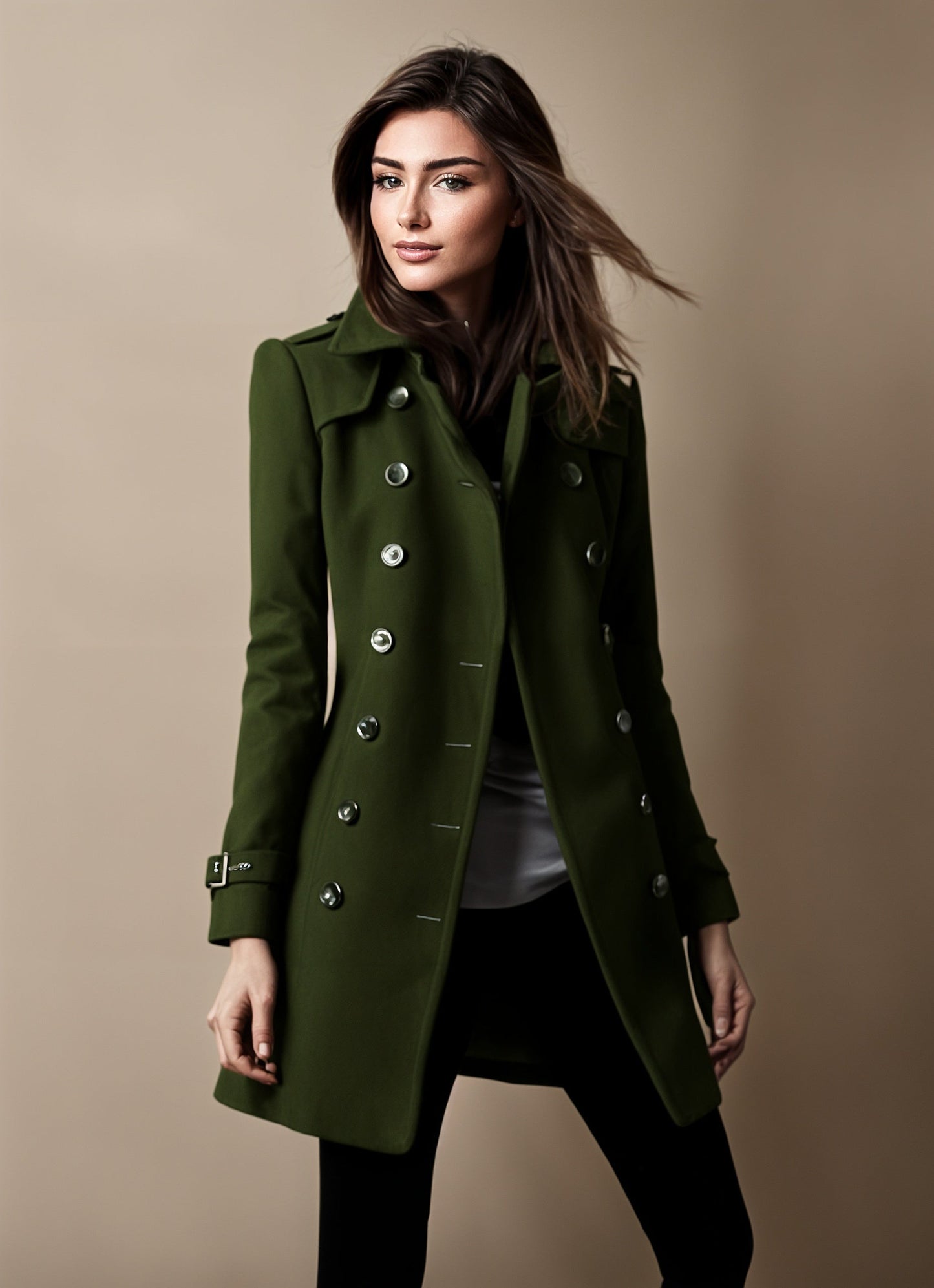 Sophisticated jacket with button closure for women