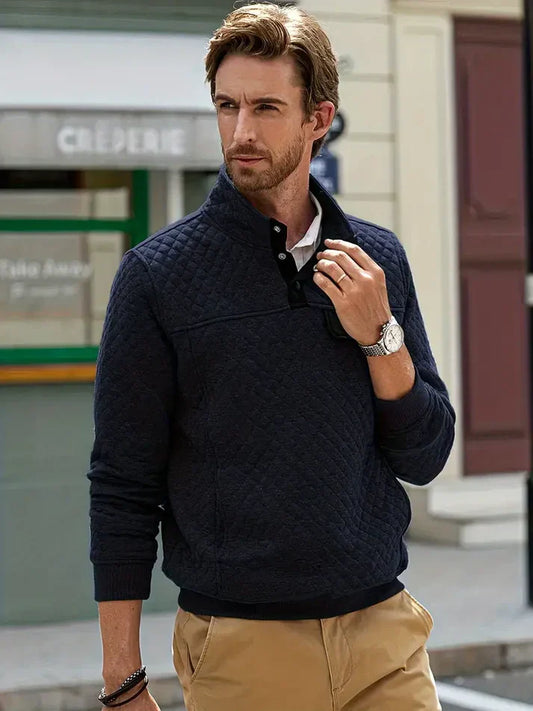 Alexis men's sweater - quilted pattern for autumn and winter