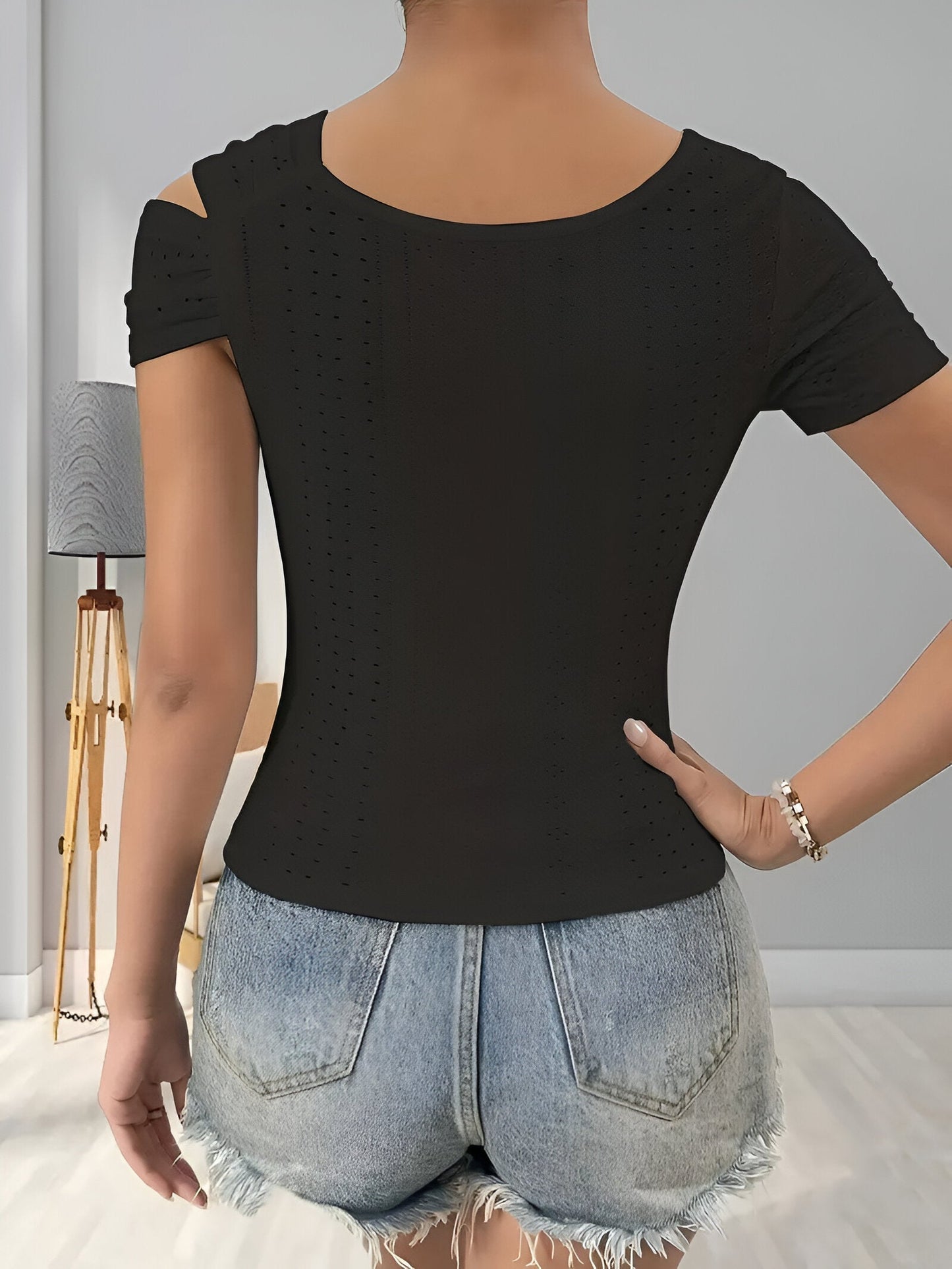 Nixie | elegant asymmetric shoulder blouse