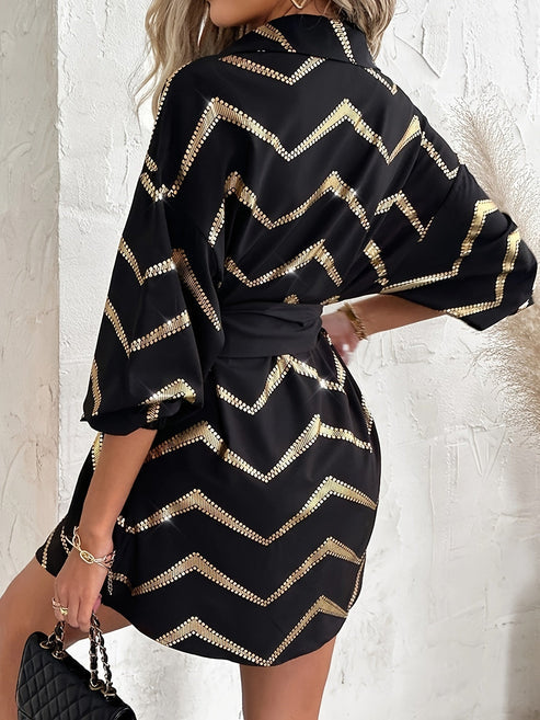 Arabella | chevron print dress