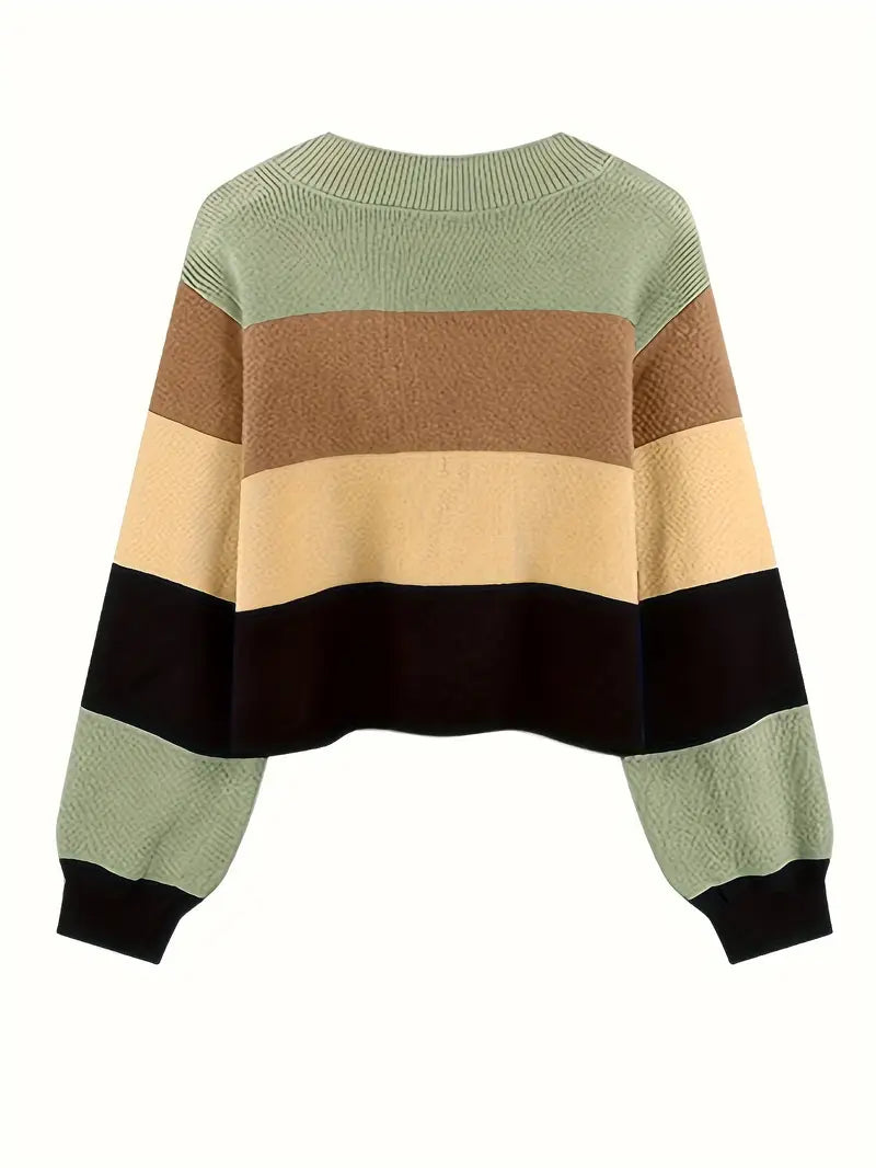 Aquila - multicolor cotton sweater with v-neck