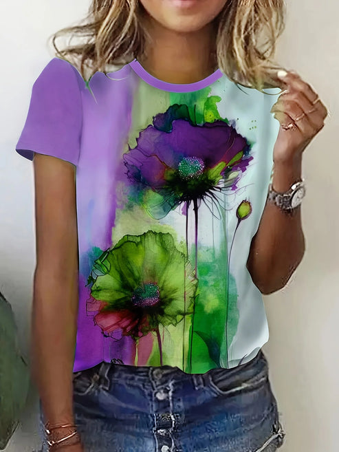 Frieda - floral print short sleeve t-shirt