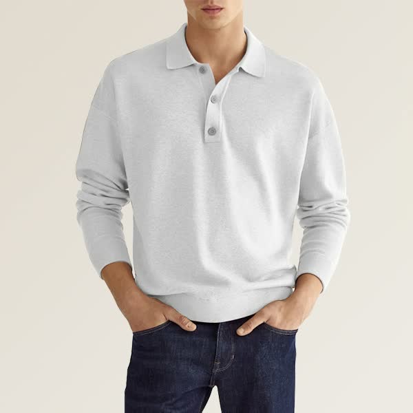 Yarn - casual long sleeve men's polo shirt