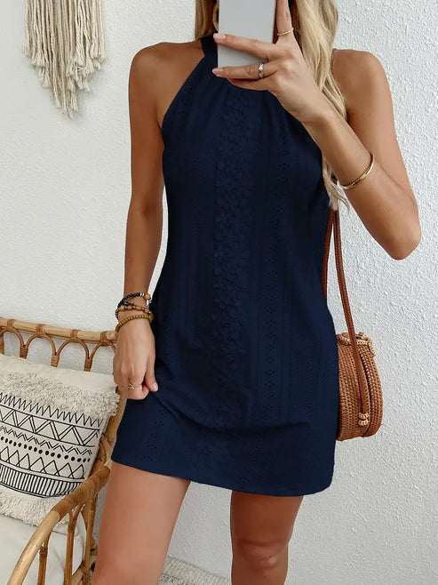 Alyssa | stylish black halter dress