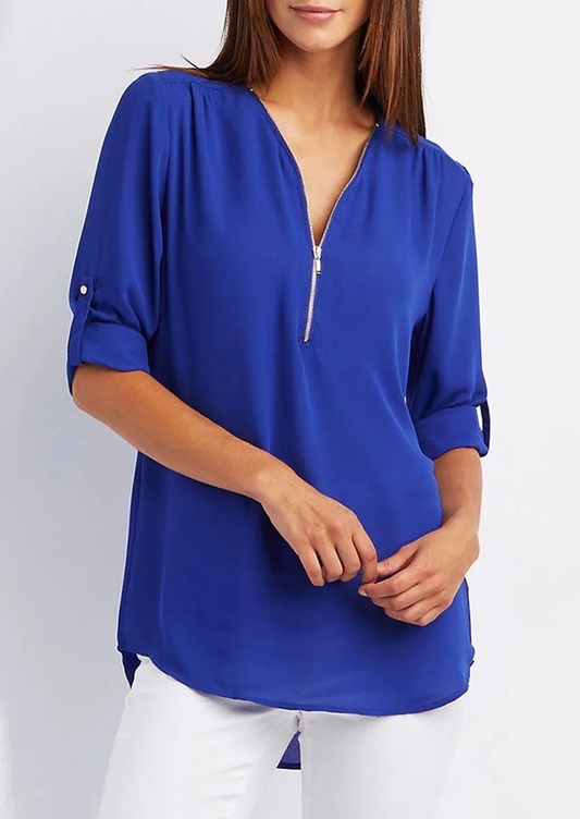 Adeline - chiffon blouse with zipper