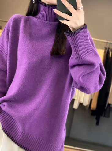Nadine - turtleneck sweater fashion loose
