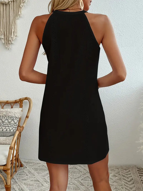 Alyssa | stylish black halter dress