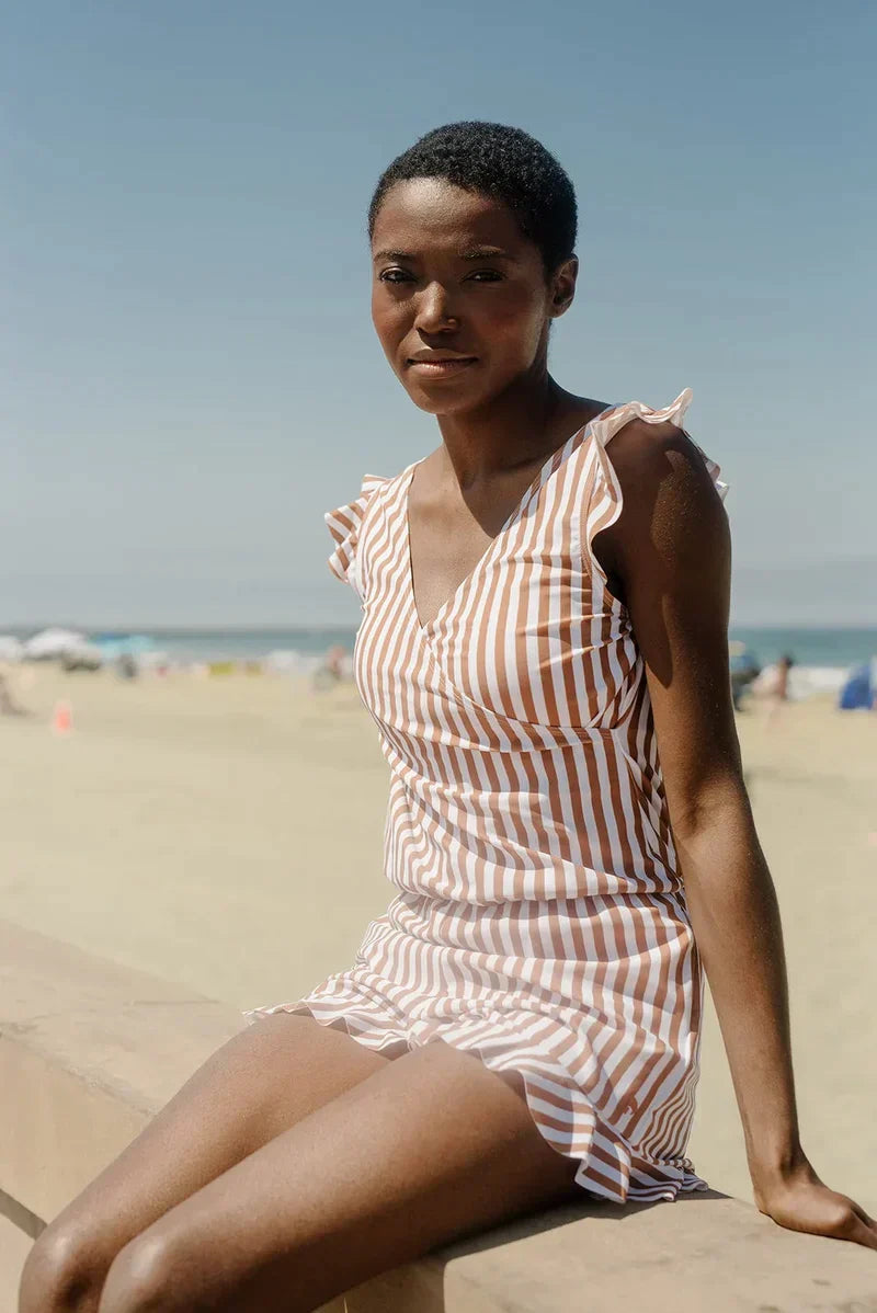Swimming costume with integrated bra