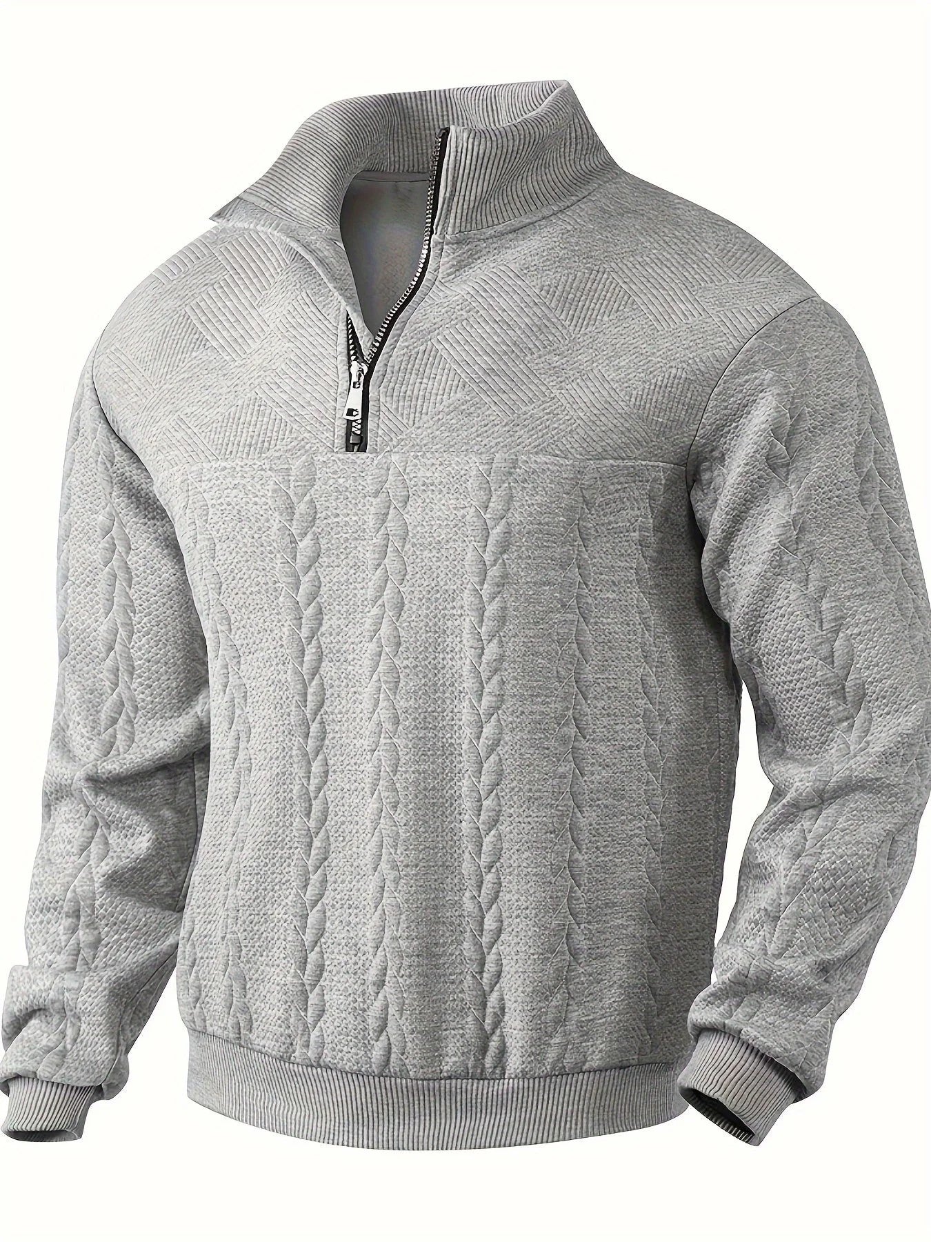 Warm knitted wool men's sweater for winter