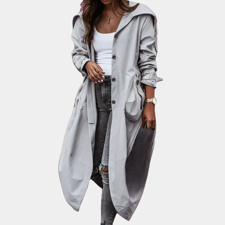 Stylish long women's coat for a fashionable look