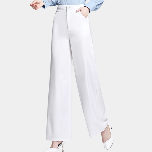 Weronika - stylish high-waist trousers with flowing legs for women