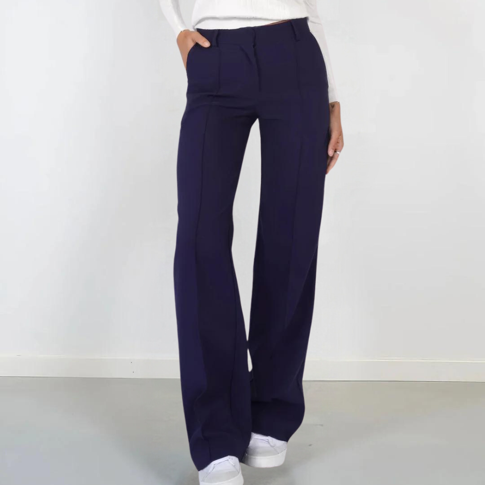 Fashionable women's trousers with trendy wide legs