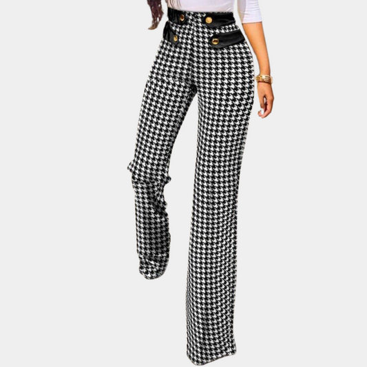 Zahara - stylish houndstooth trousers for women with a timeless design