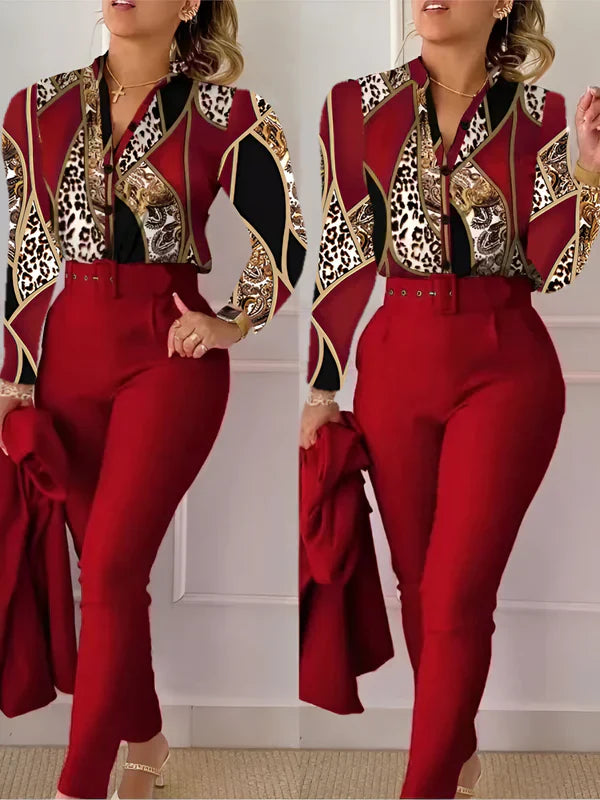 Aranka - v-neck top and high waisted pants