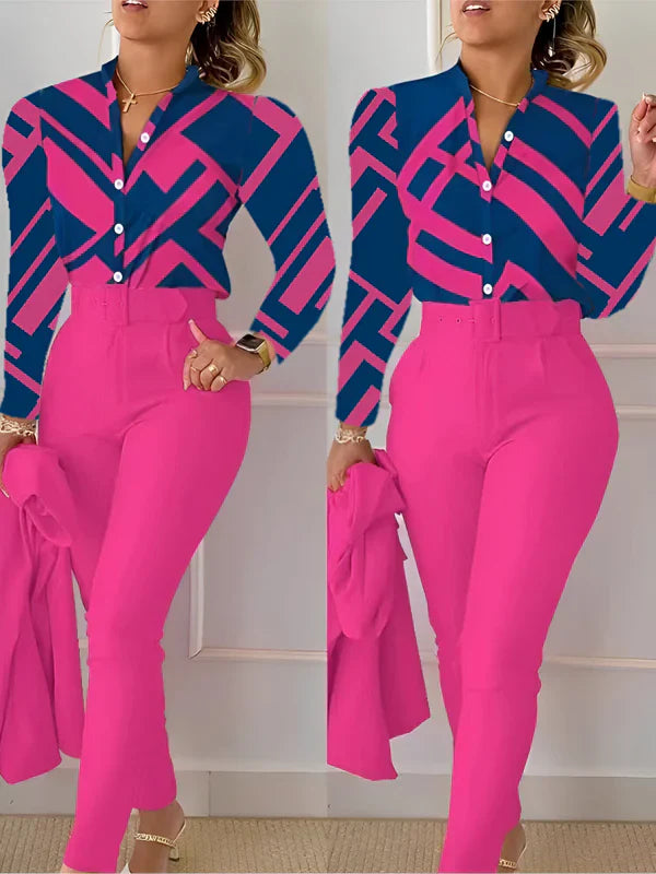 Aranka - v-neck top and high waisted pants