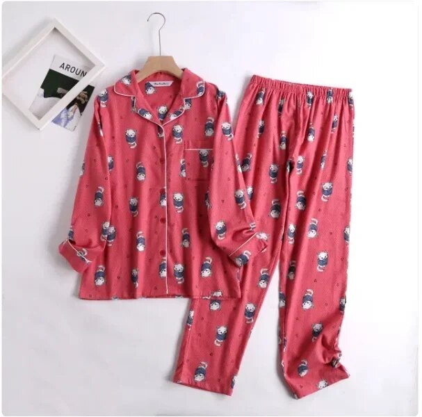 Comfortable women's pajama set with vibrant patterns Two-piece
