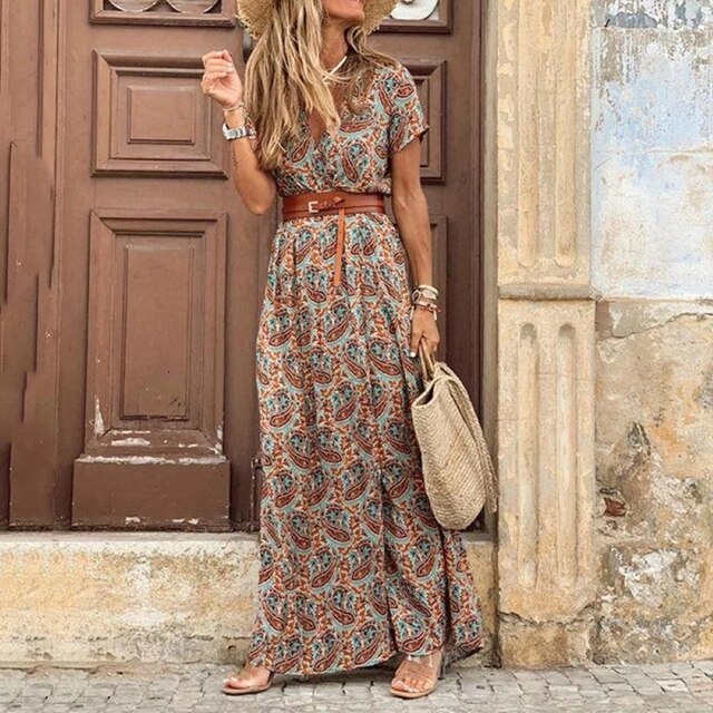 Anais - long Ibiza pleated dress