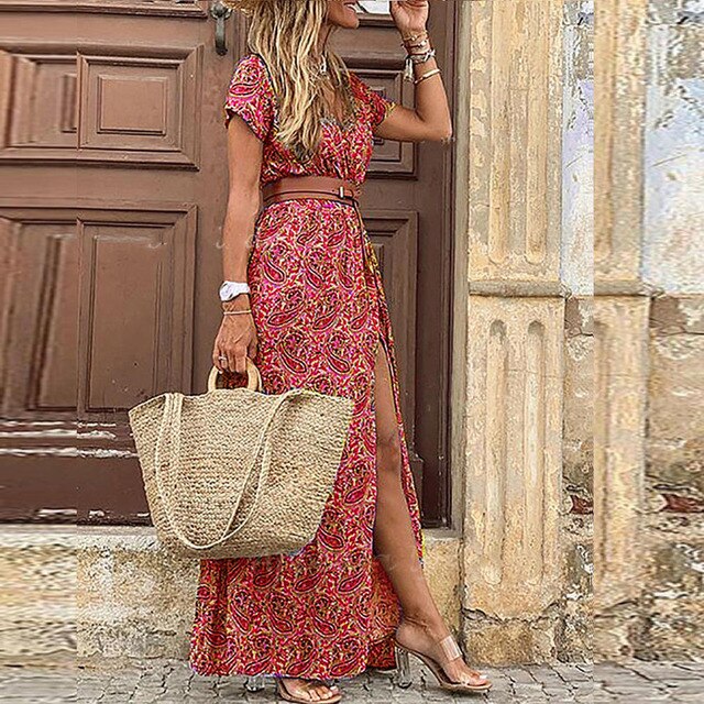 Anais - long Ibiza pleated dress
