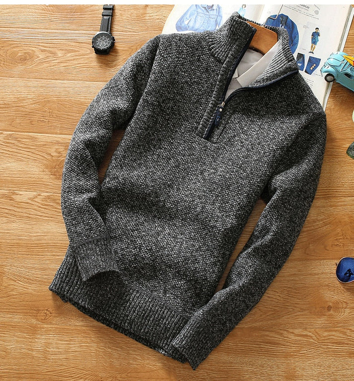 Titan half zip men's sweater - warm knitted sweater