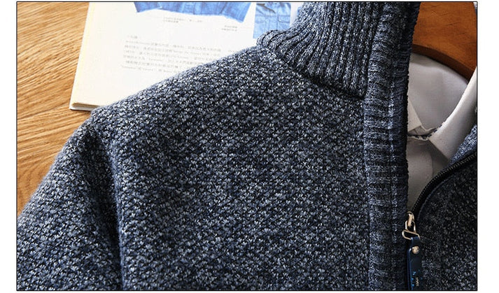 Titan half zip men's sweater - warm knitted sweater