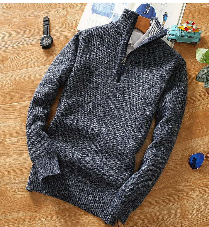 Titan half zip men's sweater - warm knitted sweater