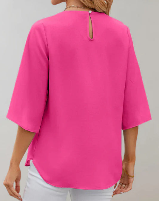 Aire - casual top with bell sleeves and round neckline