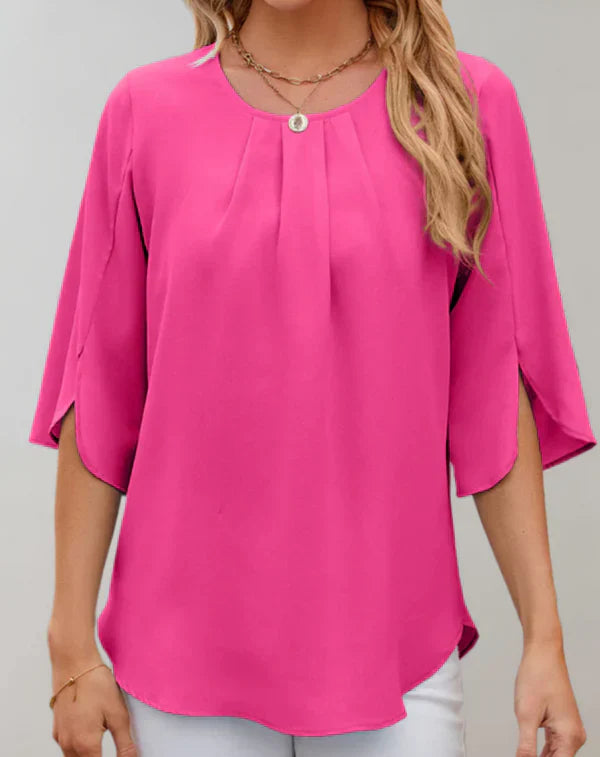 Aire - casual top with bell sleeves and round neckline