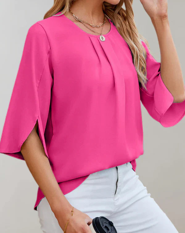 Aire - casual top with bell sleeves and round neckline