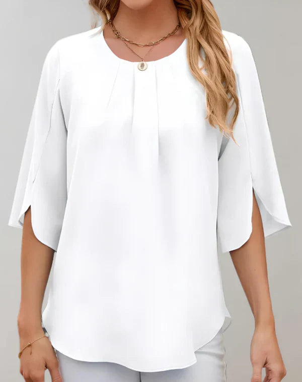Aire - casual top with bell sleeves and round neckline