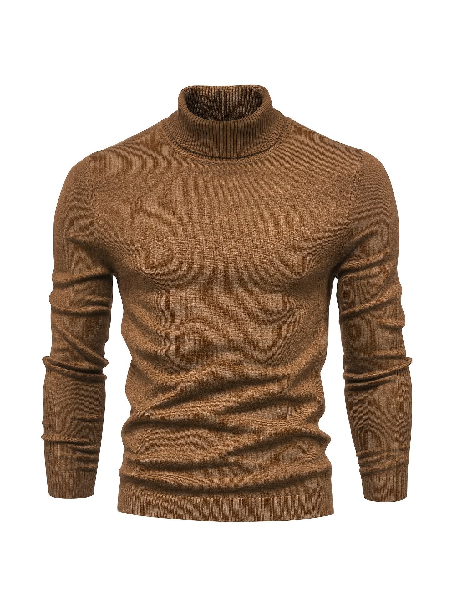 Elegant men's merino wool turtleneck sweater