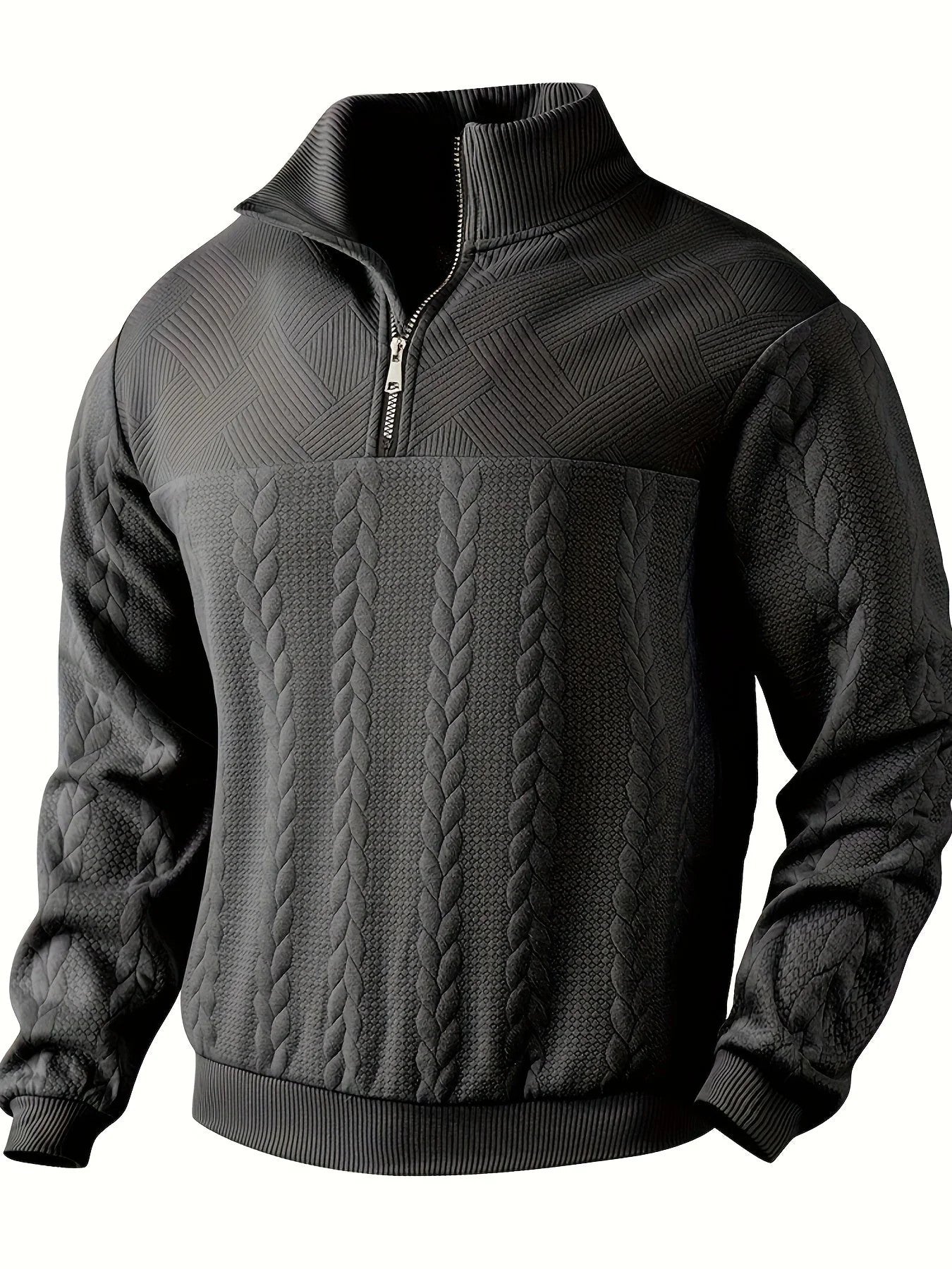 Warm knitted wool men's sweater for winter