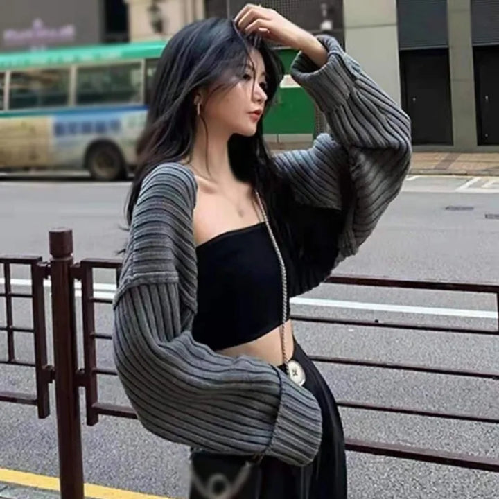 Elegant knitted bolero - stylish women's cardigan