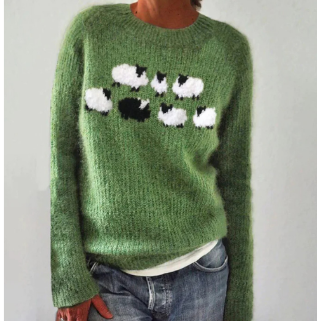 Warm ladies winter sweater made of knitwear