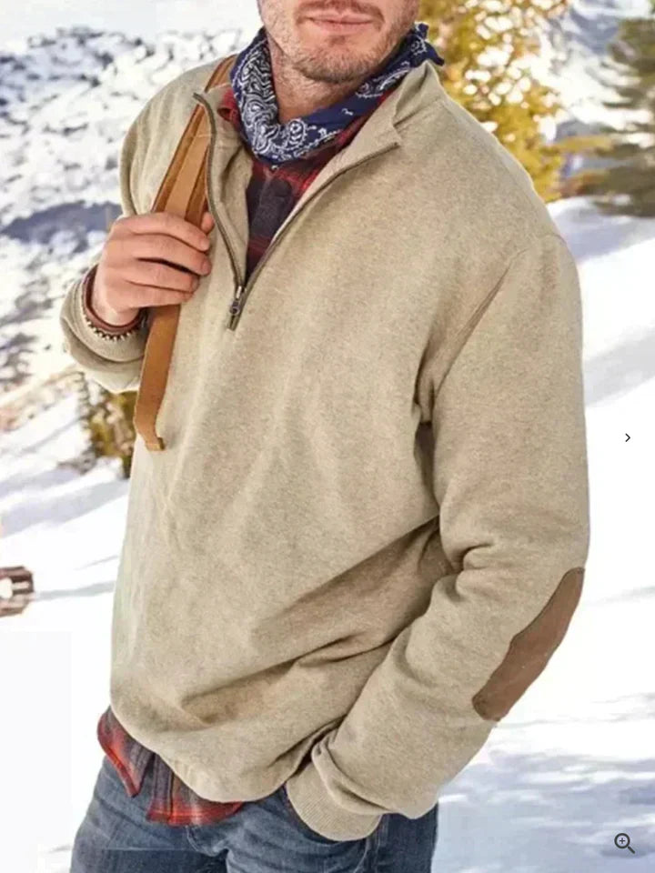 Alpha urban - thick jumper vest with half zip closure