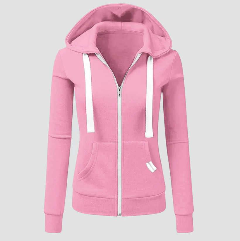 Angela wool drawstring zip hoodie
