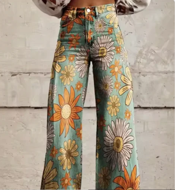 Anzhela - wide trousers with colorful print