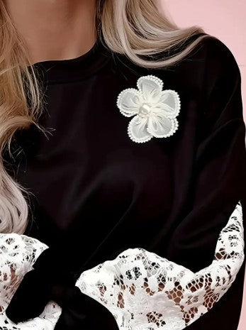 Tafeta - stylish lace blouse with floral design