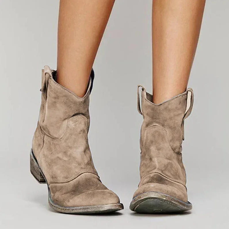 Vintage cowboy ankle boots for women