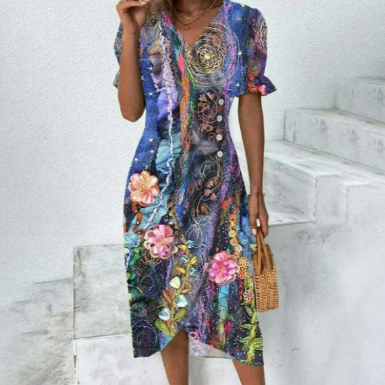 Amalia | chic midi wrap dress for women pure elegance