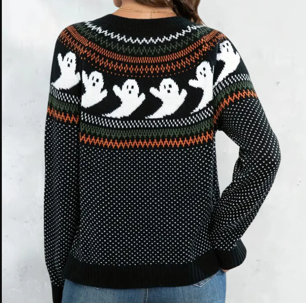 Marika - enchanting cardigan with ghost motif