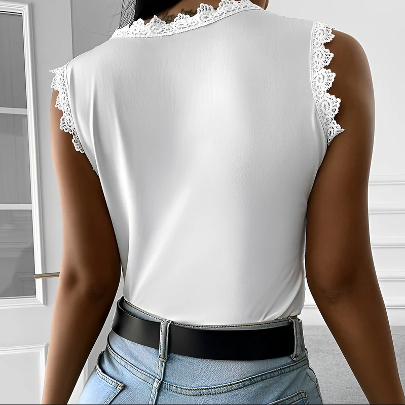 Valerie - elegant sleeveless lace blouse