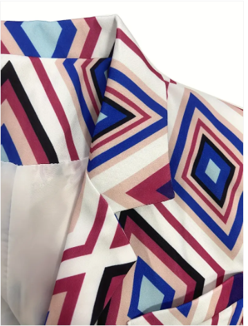 Teena blazer with geometric pattern