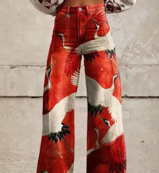 Anzhela - wide trousers with colorful print