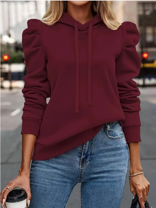 Anzu - cotton hoodie with puffed sleeves