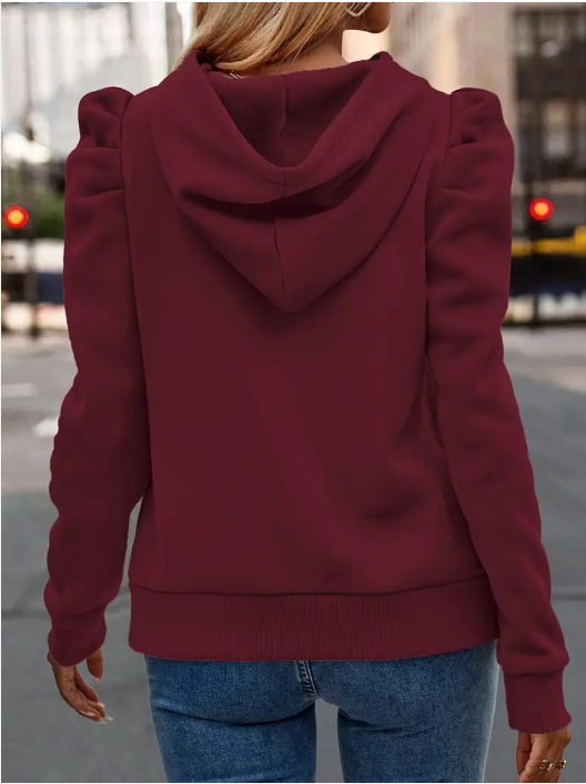 Anzu - cotton hoodie with puffed sleeves