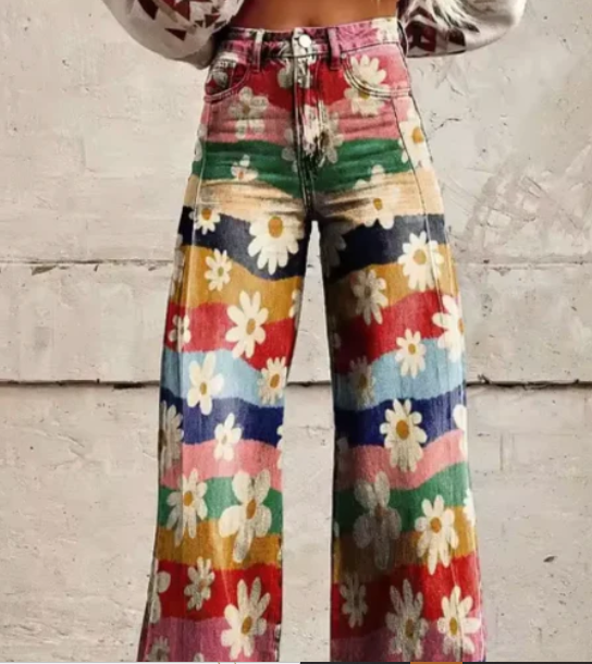 Anzhela - wide trousers with colorful print