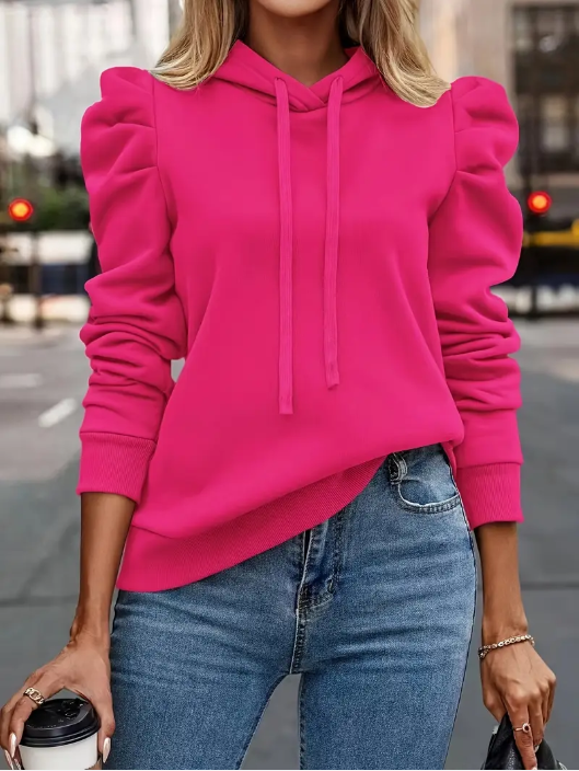 Anzu - cotton hoodie with puffed sleeves