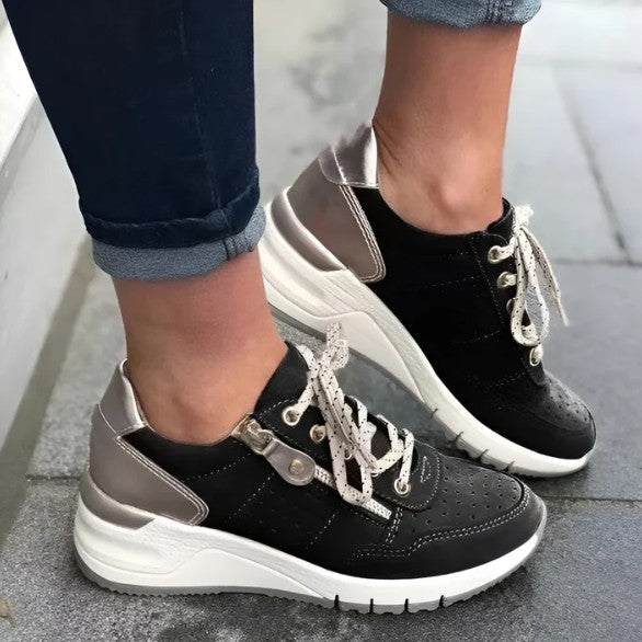 Comfortable orthopedic wedge sneakers for women - winter fashion 2025