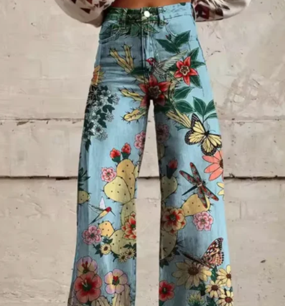 Anzhela - wide trousers with colorful print