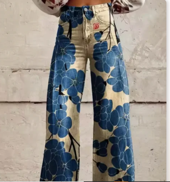 Anzhela - wide trousers with colorful print